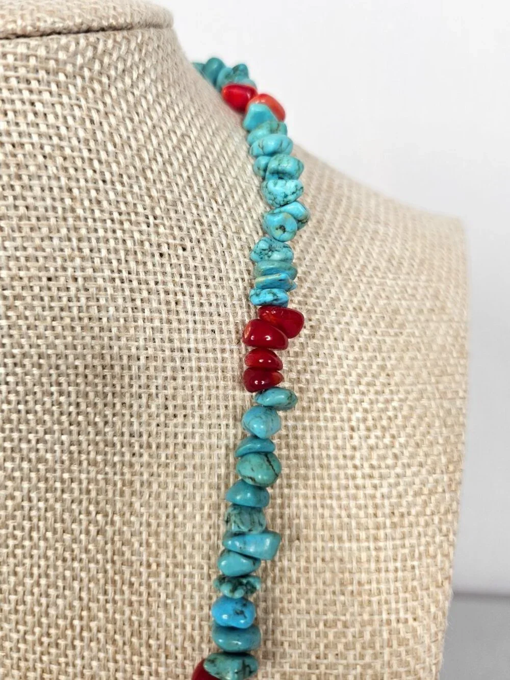 Southwestern Turquoise Stone Necklace | Large Pendant | 24